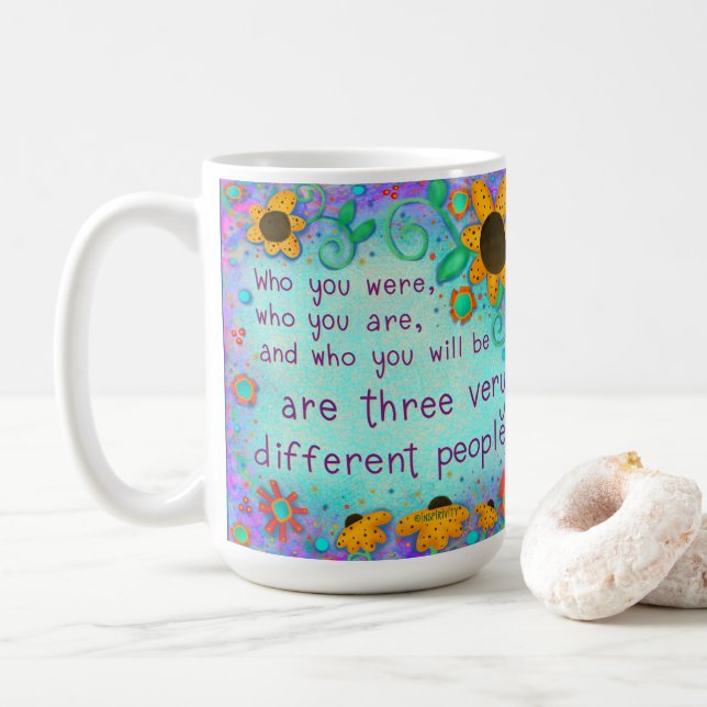 Caneca De Café Bonito Floral que você é inspirador (Com Donut)