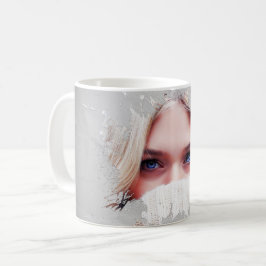 Caneca De Café Bonito garota de olhos azuis loira