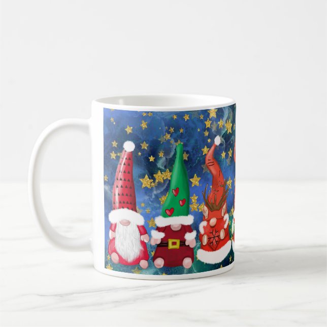 Caneca De Café Bonito Gnome de Natal Café Mug (Esquerda)