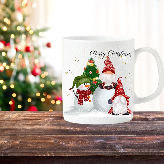 Caneca De Café Bonito Gnomo Snowman Presente de Natal (Criador carregado)