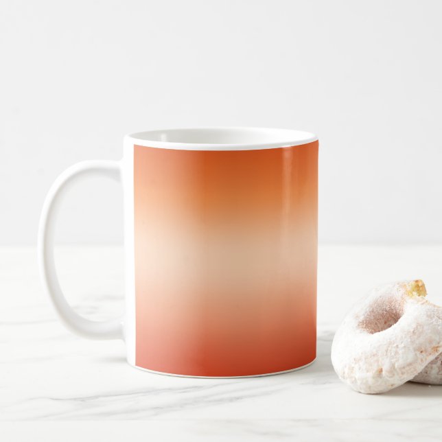 Caneca De Café Bonito Gradiente de Laranja e Apricot no Verão Que (Com Donut)