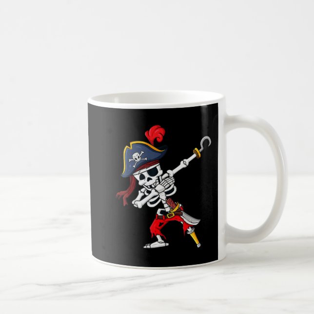 Caneca De Café Bonito Halloween Dabbing Skeleton Pirate (Direita)