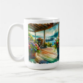 Caneca De Café Bonito Lakehouse View Deck e Flores