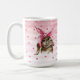 Caneca De Café Bonito Mão pintado com brilho de Bunny