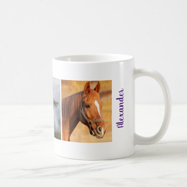 Caneca De Café Bonito Moderno 3 Cavalos Fotos Mug I Love Horses N (Direita)
