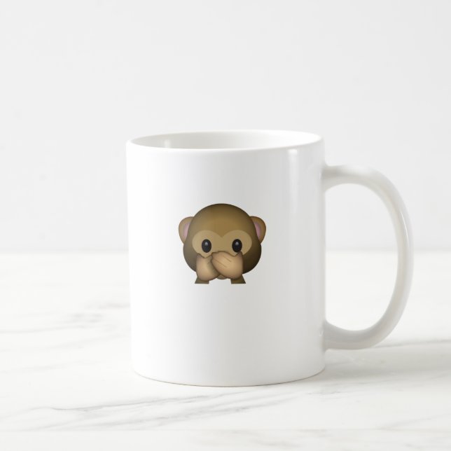Caneca De Café Bonito não fale nenhum macaco mau Emoji (Direita)