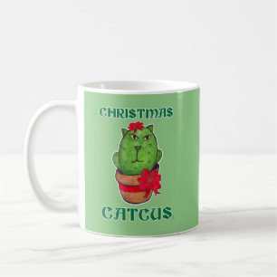 Caneca De Café Bonito Natal Engraçado Catcus Holiday Cactos Art