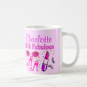 CANECA DE CAFÉ BONITO PINK PERSONALIZADO 50º ANIVERSÁRIO MUG