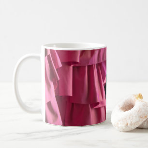 Caneca De Café Bonito Pink Silk Ruffles Patterno Mug