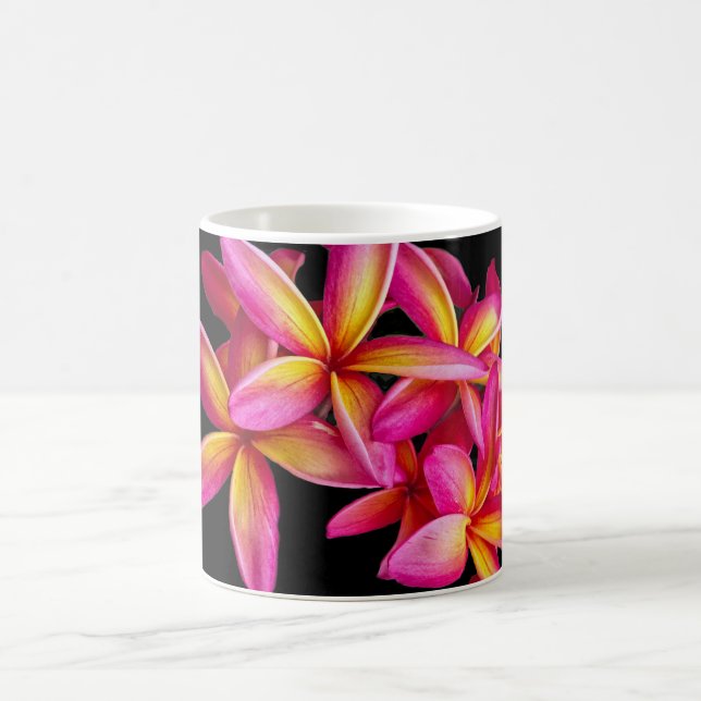 Caneca De Café Bonito Plumeria Rosa Foto Floral (Centro)