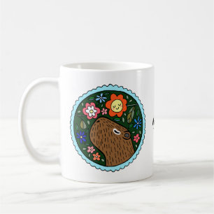 Caneca De Café Bonito presente de Arte Capybara Personalizado com