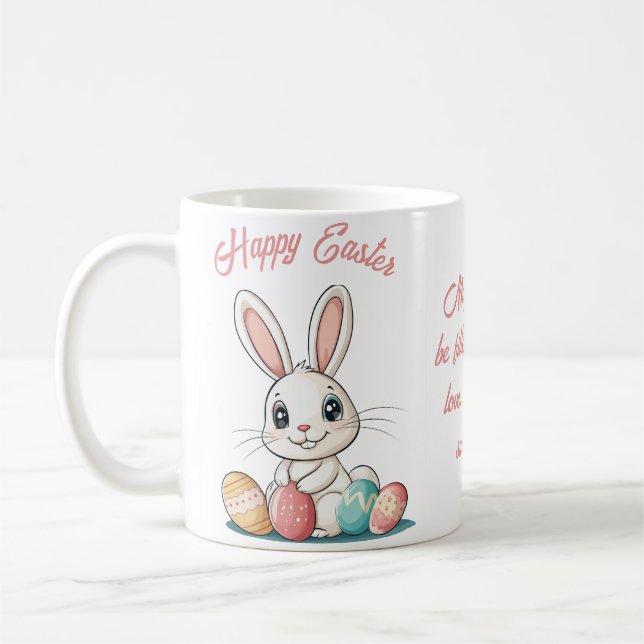Caneca De Café Bonito presente de coelho da Páscoa para Primavera (Esquerda)