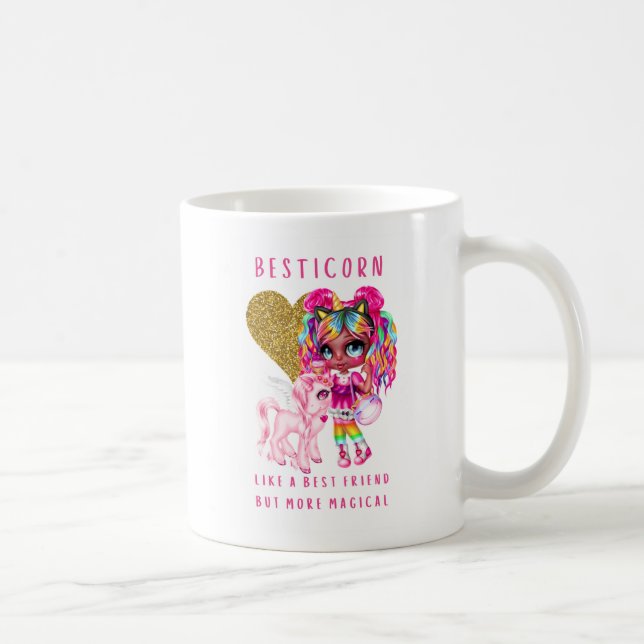 Caneca De Café Bonito presente para meninas, magia Unicórnio rosa (Direita)