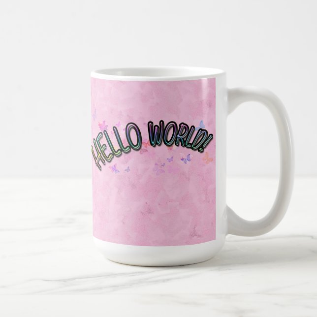 Caneca De Café Bonito Rainbow Hello World (Direita)