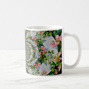 Caneca De Café Bonito rosa-boho, rosas vermelhas, flor-aquarela 