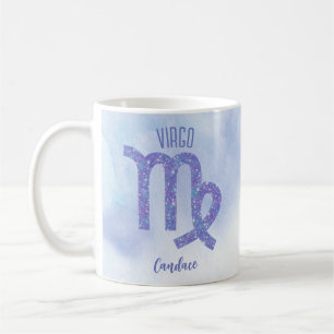 Caneca De Café Bonito Símbolo de Astrologia Virgo Personalizado R