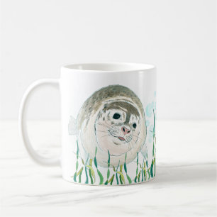 Caneca De Café Bonito Smiling Baby Seal diz Bom Dia