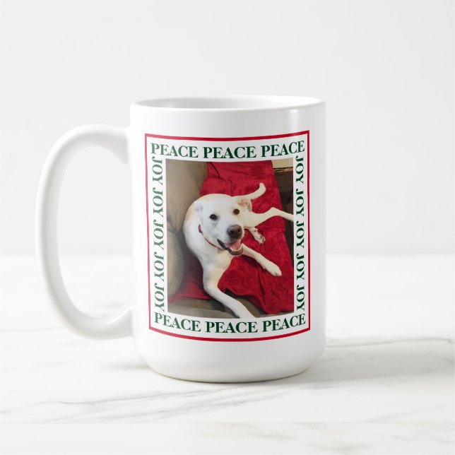 Caneca De Café Bonito Smiling White Dog Joy 1 Foto Natal (Esquerda)