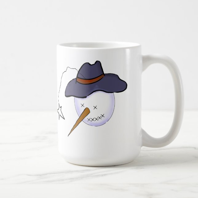 Caneca De Café Bonito Snowman Primitivo de Natal (Direita)