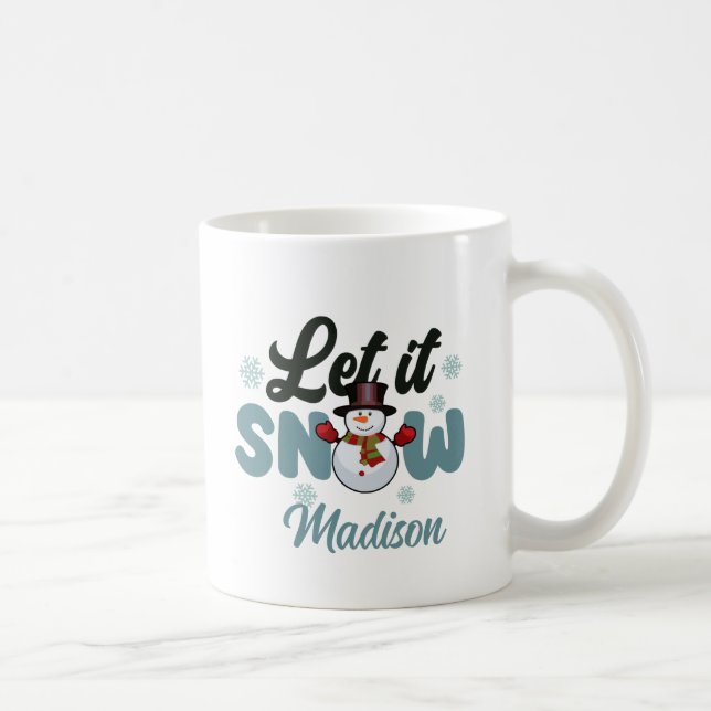 Caneca De Café Bonito Snowman Que Neve Personalizado (Direita)