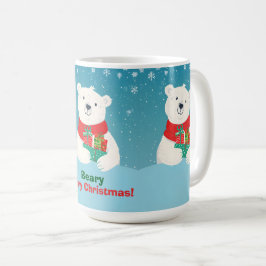 Caneca De Café Bonito Urso Polar Oferece e Reproduz Mensagem de N