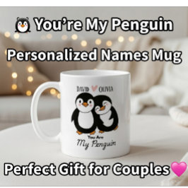 Caneca De Café Bonito, você é meu Casal personalizado pinguim