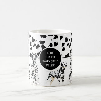 Caneca De Café Bonitos Dalmatianos Pontos Felizes e Pretos