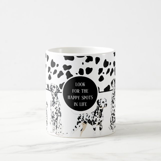Caneca De Café Bonitos Dalmatianos Pontos Felizes e Pretos (Centro)