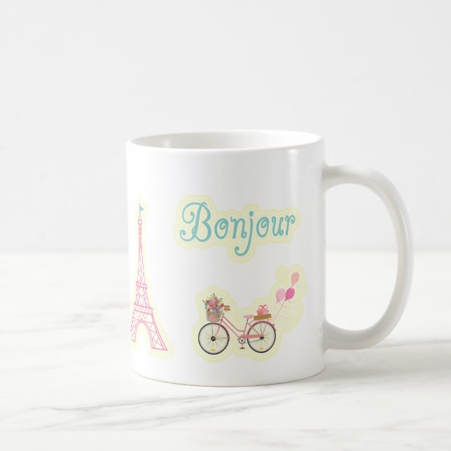 Caneca De Café Bonjour de Paris France (Direita)