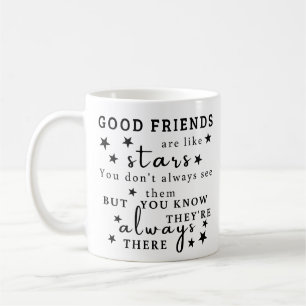 Caneca De Café Bons Amigos São Como Estrelas: Arte de Citação de