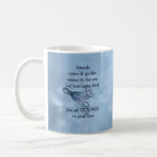 Caneca De Café Bons Amigos se Apegam Como Polvo ao seu Rosto Cita