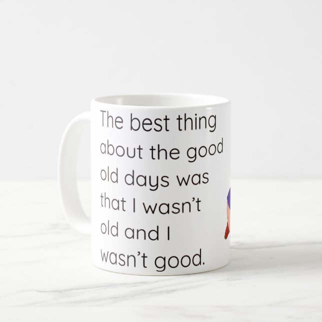 Caneca De Café Bons Velhos Tempos (Frente Esquerda)