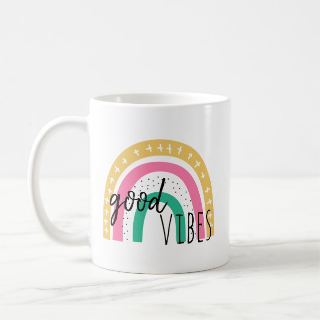 Caneca De Café Bons Víblios Bons Arco-Íris (Esquerda)
