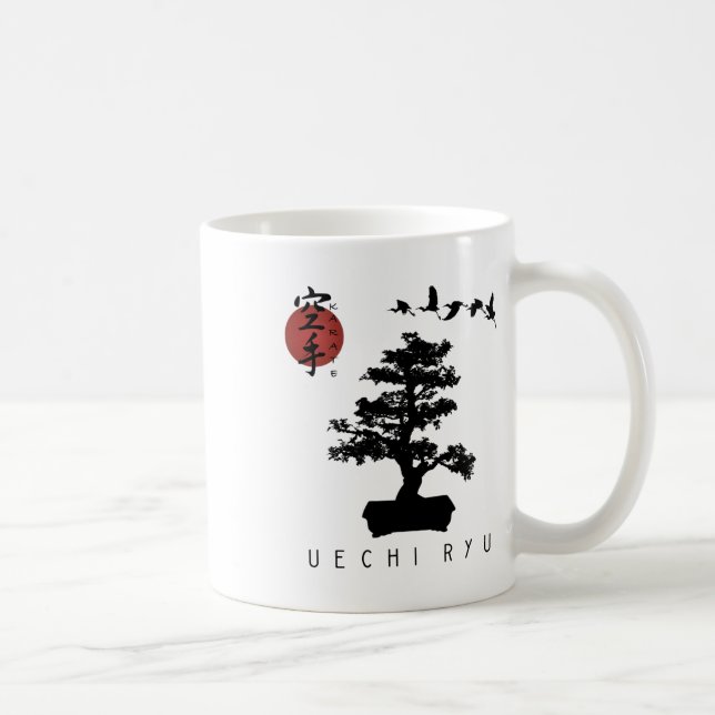 Caneca De Café Bonsai Tree Karate Design - Instrutores Uechi Ryu (Direita)