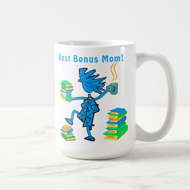 Caneca De Café Bônus mãe! Love Livros Coffee Mug (Direita)