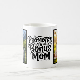 Caneca De Café Bônus Mãe Promovido Brush Script Duas Fotos