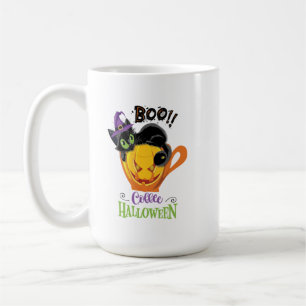 Caneca De Café Boo Black Cat, Assustador Pumpkin Café Halloween