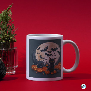 Caneca De Café Boo! Design do Tema do Halloween Escuro