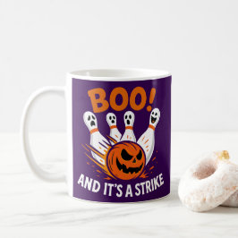 Caneca De Café Boo É um Strike Engraçado de Halloween de Boliche