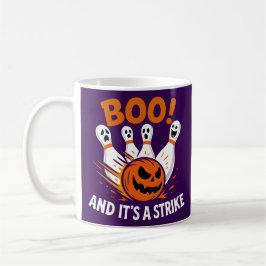 Caneca De Café Boo É um Strike Engraçado de Halloween de Boliche