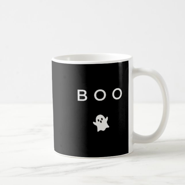 Caneca De Café Boo Ghost Halloween Subtle Minimal Fall Funny Tric (Direita)