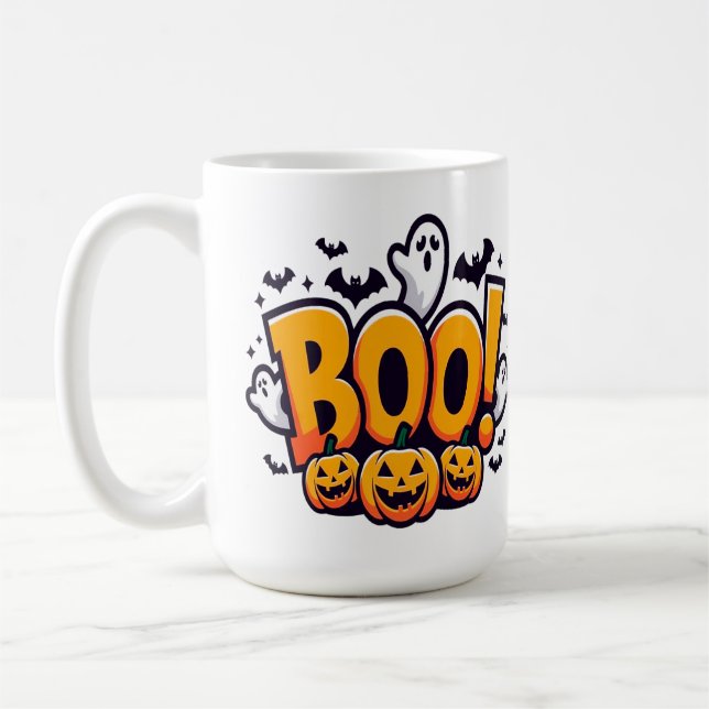 Caneca De Café Boo ghosts halloween  (Esquerda)