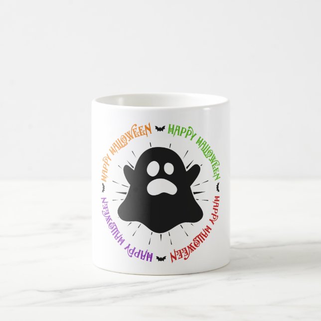 Caneca De Café Boo!! Happy Halloween!! (Centro)