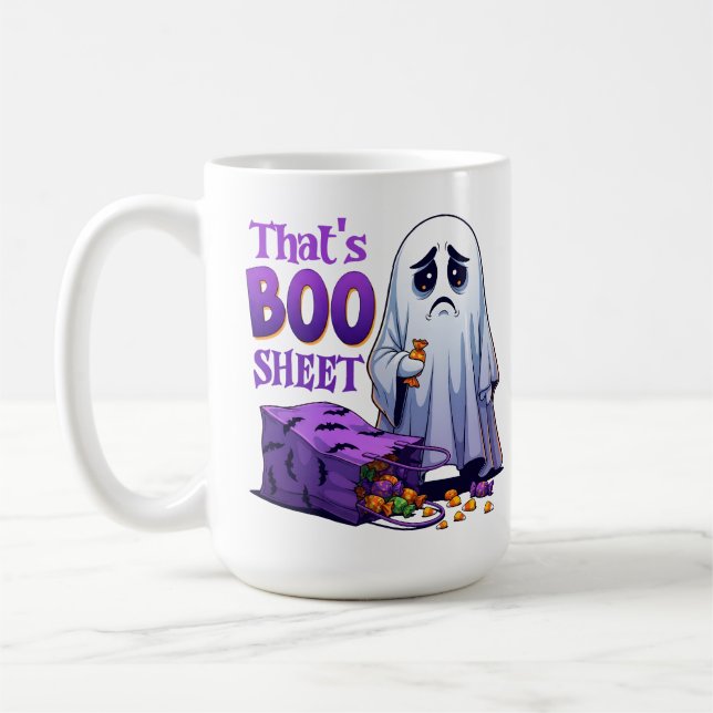 Caneca De Café Boo-Hoo-Lloween Isso é Folha de Boo (Esquerda)