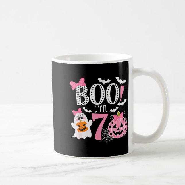 Caneca De Café Boo I'm Seven Ghost Seventh 7th Birthday Halloween (Direita)