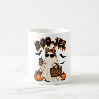 Caneca De Café BOO JEE Divertido Fantasma de Halloween Vibrações