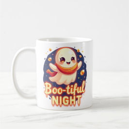 Caneca De Café Boo-tiful Night Cute Halloween Ghost Mug