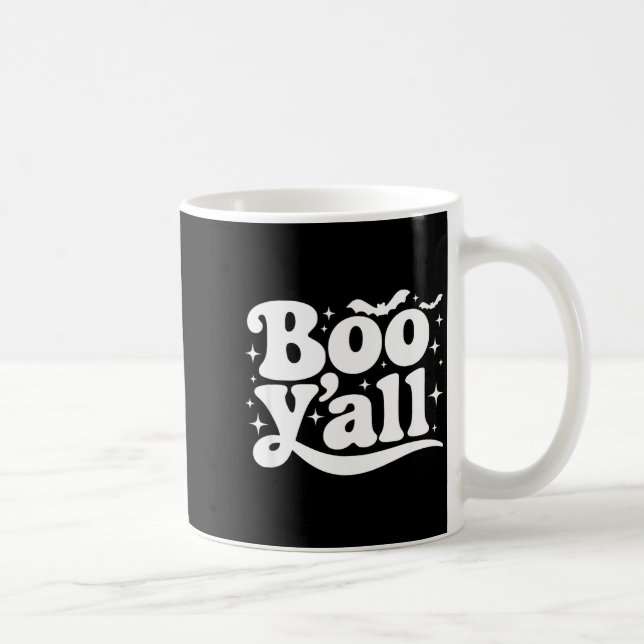Caneca De Café Boo Y'all Southern Retro Halloween Quote Saying Ba (Direita)