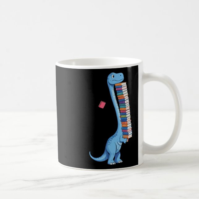 Caneca De Café Book Carrying Dinosaur Reading Dino  (Direita)