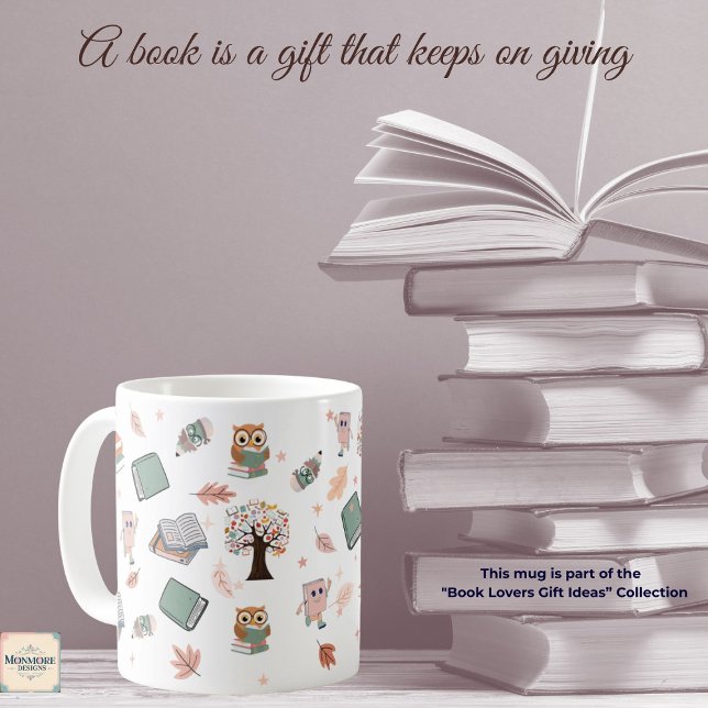 Caneca De Café Book Lover Design 11oz (Criador carregado)